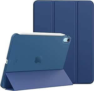 MoKo for iPad Air 11 Inch Case 2024/ iPad Air 5th Generation Case 2022/ iPad Air 4th Gen 2020, iPad Air Case with Translucent Hard Back Cover, Support Apple Pencil Pro/2nd/USB-C, Navy Blue