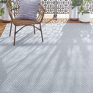 Home Dynamix Tripoli Lydia Modern Indoor/Outdoor Area Rug, Blue/Cream, 6'6"x9'6" Rectangle