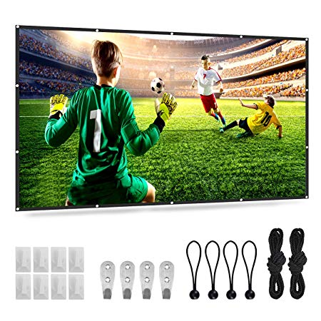 Portable Projector Screen 120inch 16:9 HD, AYIYA Foldable Anti-crease Outdoor & Indoor Movie Screen for Home Theater, Meeting etc. -2.5Lbs