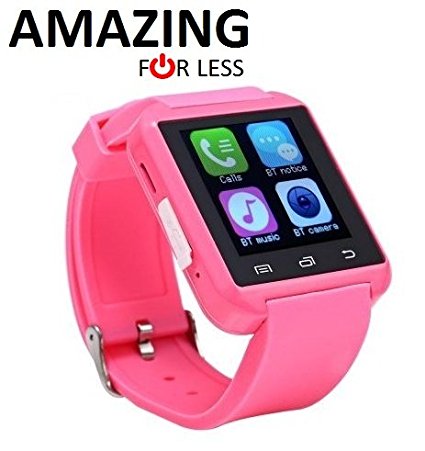 Amazingforless Bluetooth Touch Screen Smart Wrist Watch (U8 - Pink)