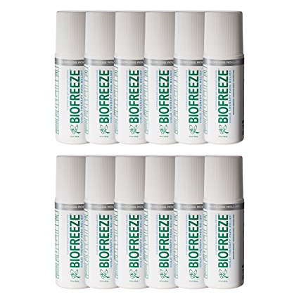 Biofreeze Pain Relief Gel for Arthritis, 3 oz. Roll On, Colorless Formula, Case of 12, 4% Menthol