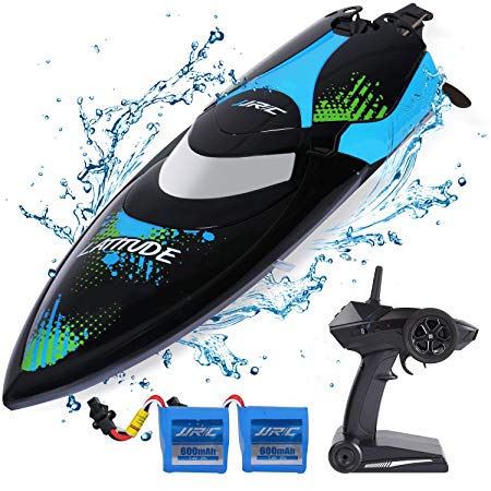 SGILE 2.4GHz RC Boat - 25KM/H Racing Boat with Double Waterproof Layers & 180° Capsize Recover, Black