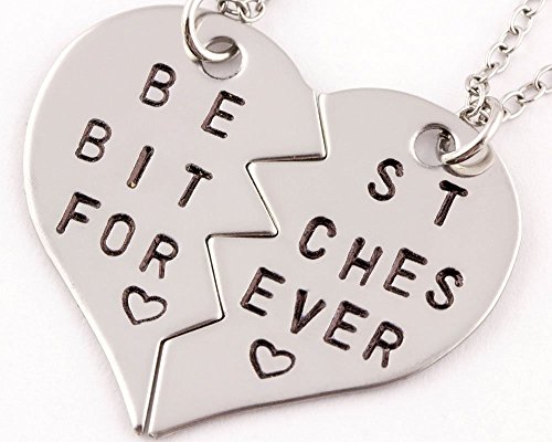 2 Piece Best Bitches Forever Necklace Set | Best Friend Necklace | Gift for Best Friend | Stainless Steel | BL