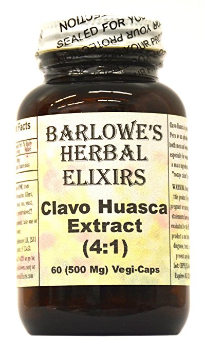 Clavo Huasca Extract 4:1 - 60 500mg VegiCaps - Stearate Free, Bottled in Glass! FREE SHIPPING on orders over $49!