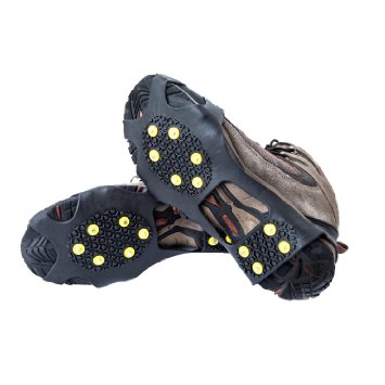 OuterStar Ice and Snow Grips Over ShoeBoot Traction Cleat Rubber Spikes Anti Slip 10-Stud Crampons Slip-on Stretch Footwear SMLX-L