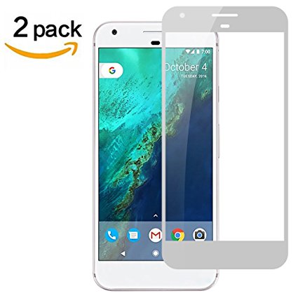 Google Pixel XL Screen Protector,2-Pack ALCLAP [Update Version]Pixel XL Tempered Glass Full Coverage High Definition Ultra Clear Film Lifetime Replacement Screen Protector for Google Pixel XL -Silver