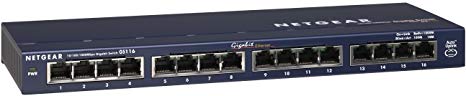 NETGEAR 16-Port Gigabit Ethernet Unmanaged Switch (GS116NA) - Desktop, and ProSAFE Lifetime Protection