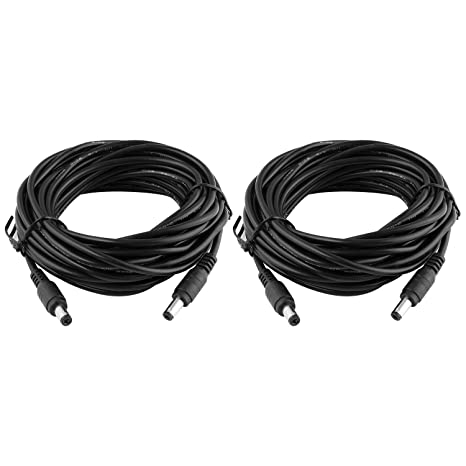Onite 20AWG 10ft DC Male to Male 5.5x2.1mm Plug Power Adapter Cable for LED Strip,Surveillance Camera,CCTV Security Camera,LED Display,IP Camera,DVR,Router,Invoice Printer,2-Pack