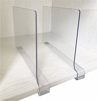 4PCS Multifunction Acrylic Shelf Dividers,Closets Shelf And Closet separator for Wood Closet,Only Need to Slide to Adjust the Appropriate Distance