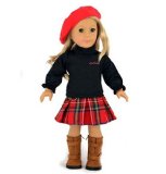 Ebuddy 3pc Skirt School Outfit Clothes Fits 18 Inch Girl Doll