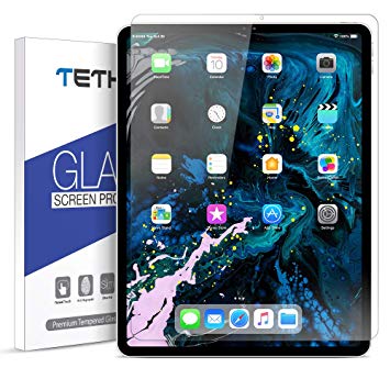 TETHYS Glass Screen Protector Designed for iPad Pro 12.9-inch 2018 ONLY [1 Pack] Durable HD Tempered Glass for Apple iPad Pro 12.9" Inch 1-Pack
