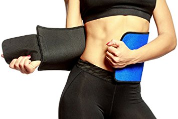 Mava Waist Trimmer, Adjustable Ab Sauna Belt to help you shed the excess Water weight and tone your mid section. One Size, Blue