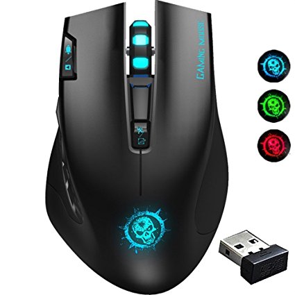 Wireless Mouse, Foxcesd 2.4G Professional Gaming Mouse with USB Nano Receiver, 2400 DPI 4 Adjustment Levels Wireless Gaming Mice for Pro Gamer