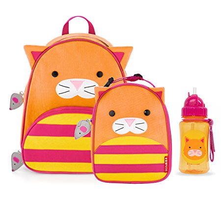 Skip Hop Zoo Backpack, Lunchie, and Bottle Set, Cat