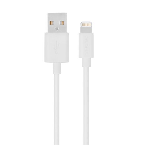 [Apple MFi Certified] Lightning to USB Cable - Durable Extra Long 6ft (1.8m) Length with Slim Connector Head for iPhone, iPad & iPhone (White) by Chromo Inc®