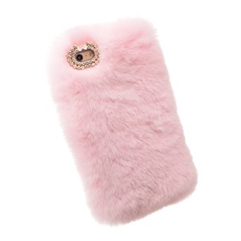 Veatool Stylish Rex Rabbit Fur Handmade Decorative Case for Apple iPhone 6 Plus / iPhone 6s Plus ,Pink