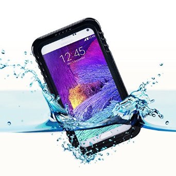Galaxy Note 4 Waterproof Case, iThrough Waterproof, Dust Proof, Snow Proof, Shock Proof Case with Touched Transparent Screen Protector, Waterproof Protection up to 20ft, Heavy Duty Protective Carrying Cover Case for Samsung Galaxy Note 4 (Black)