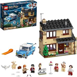 LEGO 75968 Harry Potter 4 Privet Drive: Ensemble Maison Dursley et Voiture Ford Anglia, avec Figurine Dobby, Idéal pour Fans de Harry Potter, Cadeau Unique pour Enfants de 8 Ans et Plus