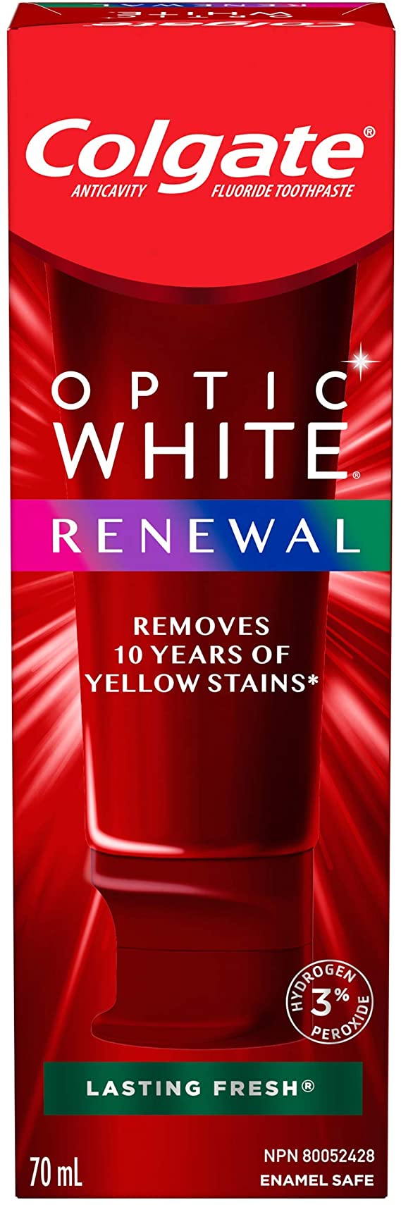 Colgate Optic White Renewal Lasting Fresh Teeth Whitening Toothpaste - 70 mL