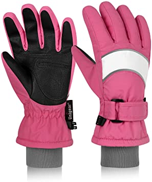 Unigear Kids Ski Gloves, Waterproof Winter Cold Weather Snowboard Snow Gloves, Fit Both Boys & Girls