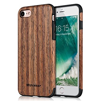 iPhone 8 Case / iPhone 7 Case Mthinkor Soft Wood Slim Perfect Fit Case for iPhone 7 and iPhone 8 (Red Sandalwood)