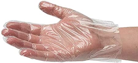 HOSL 1000Pack Large Size Disposable Clear Gloves Poly Gloves Gloves Disposable Latex Free Food Preparation Food Safe Gloves（One Size Fits Most）