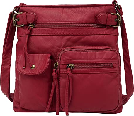 SCARLETON Crossbody Bag for Women Purses and Handbags Multi Pocket Shoulder Bag Faux Leather, H1833