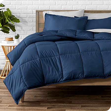Bare Home Comforter Set - Double Size - Ultra-Soft - Goose Down Alternative - Premium 1800 Series - 6.4 TOG - All Season Warmth - Duvet (Double, Dark Blue)