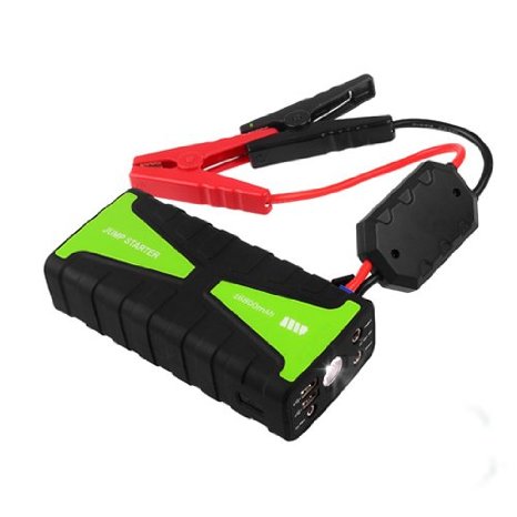 ieGeek 16800mah Emergency Portable Car Jump Starter - 800 AMP Peak & Ultra-bright LED Flash Light for SOS & High Capacity Power Bank for Cellphone Tablet Laptop
