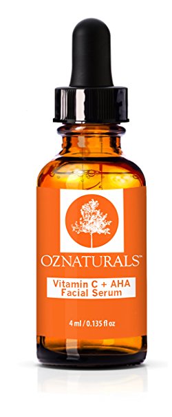 OZ Naturals Vitamin C Serum   AHA For Skin - Anti Aging Anti Wrinkle Serum Combines Potent Vitamin C with Natural Alpha Hydroxy Acids Which Deliver The Youthful Glow You've Been Looking For!