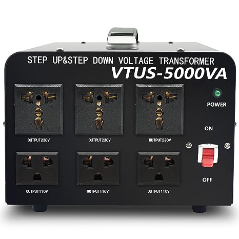 LVYUAN 5000 Watt Voltage Converter Transformer Heavy Duty Step Up/Down AC 110V/120V/220V/240V Power Converter with 3 US Outlets, 3 Universal Outlets, Resettable Circuit Breaker Protection