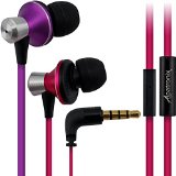 Alpatronix EX100 High Performance In-Ear Headphones with Built-In Mic  Tangle Free Wired Headset Earbuds with Universal 1-Button Control for iPhone 6 6 Plus 5S 5C 5 4S 4  iPad 4 3 2 1 Mini Air Retina Display models  iPod Touch Nano Shuffle Classic  Samsung Galaxy S5 S4 S3 S2 Note 3 Note 2  Other Android Smartphones - Motorola Google Nexus HTC Sony Nokia  Tablets and MP3 MP4 Players Retail Packaging - Includes Carrying Pouch - PinkPurple