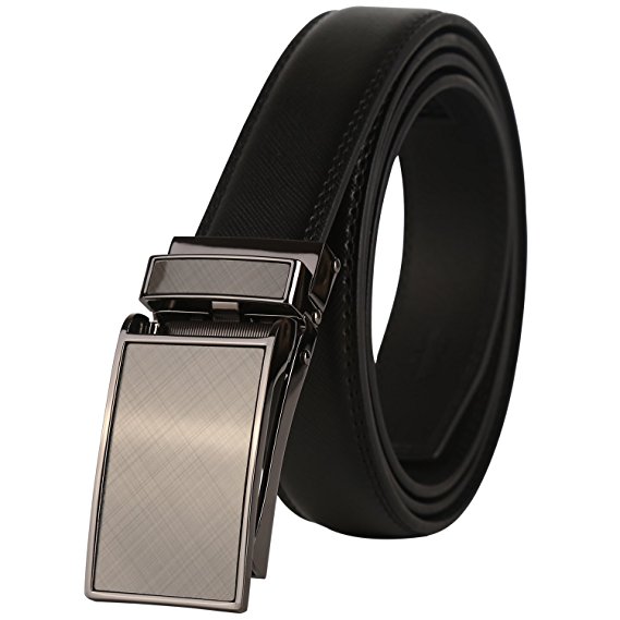 Dante Men's Leather Ratchet Dress Belt with Automatic Buckle