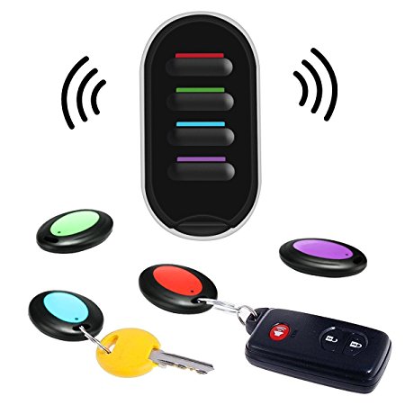Key Finder,Hizek Wireless Key Tracker Locator Caller Beeper House Smart Finder with LED Flashlight and 4 Receivers, Remote Control