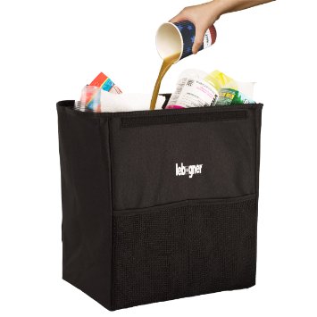 Car Garbage Can With Cover By Lebogner - Luxury 100% Leakproof X-Large Car Trash Bin, Car Trash Can, Sturdy Auto Trash Container, Perfect To Hold On Car Seat Headrest Or Car Floor, Litter Organizer