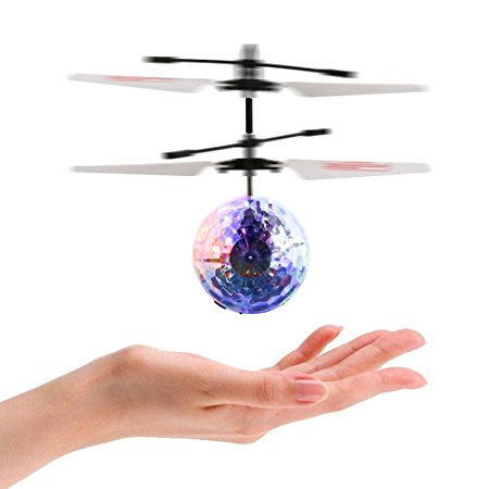 ThinkMax RC Flying Balón, RC infrarrojo Inducción helicóptero pelota integrado Shinning LED luces, RC Toy con Flashing LED Iluminación para niños, adolescentes