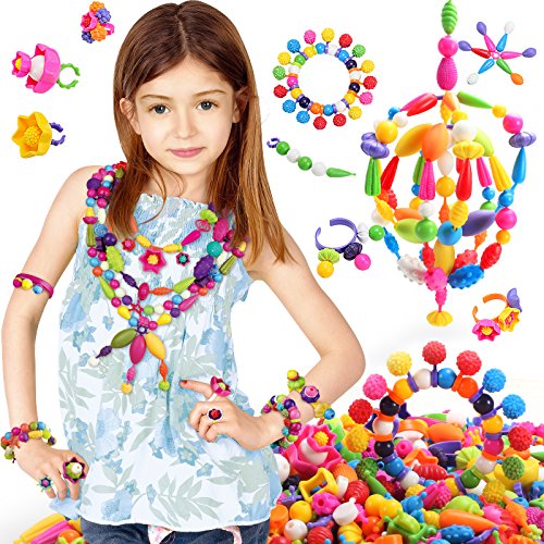 BIBNice Pop Beads Set DIY Jewelry Kit for Girls Necklace and Bracelet (300PCS)