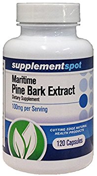 Maritime Pine Bark Extract, 120 capsules, 100 mg by Supplement Spot