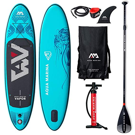 2019 Upgraded 9'10" Vapor iSUP Inflatable Paddleboard with Leash Pump Paddle and Bag - Adults and Youth Sup Deck Stand Up Paddle Boards Blow Up - 4.72" Thick / 30" Wide