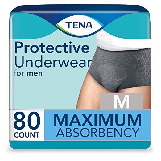 TENA Proskin Maximum Absorbency Incontinence Underwear for Men, S/M, 80 Count