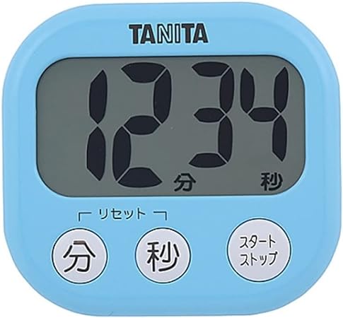 タニタ キッチン タイマー マグネット付き 大画面 100分 ブルー TD-384 BL でか見えタイマー