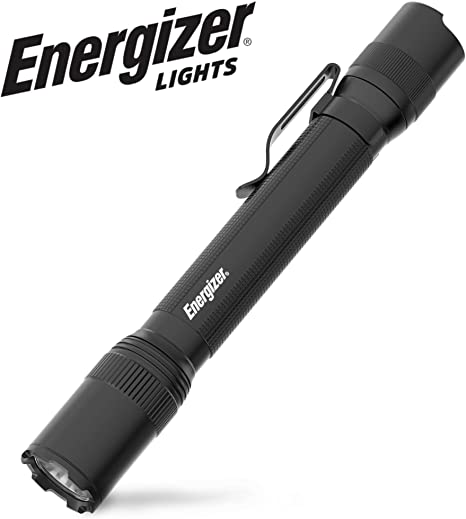ENERGIZER LED Tactical Flashlight, IPX4 Water Resistant, Super Bright, Heavy Duty Metal Body, Built For Camping, Outdoors, Emergency, Batteries Included