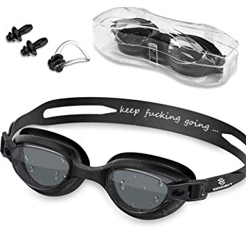 Swim Goggles - Swimming Goggles with Nose Clip   Ear Plugs, Anti Fog for Adult Men Women Youth