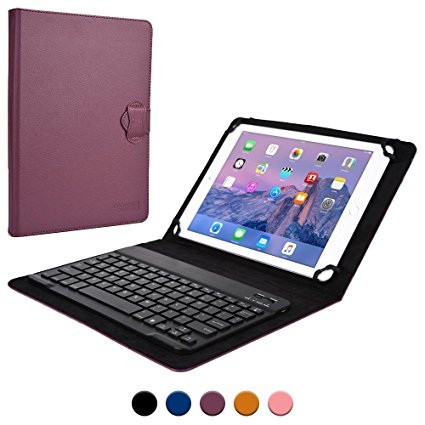 Samsung Galaxy Tab 10.1 keyboard case, COOPER BACKLIGHT EXECUTIVE 2-in-1 Backlit LED Bluetooth Wireless Keyboard Leather Travel Cover Folio Portfolio Stand with 7 Colors (Purple)