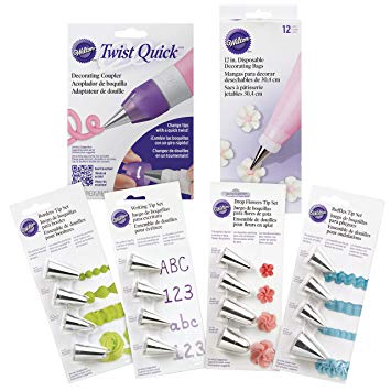 Wilton Icing Decorating Tips Set - Tips for Writing, Flowers, Ruffles, or Borders