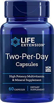 Life Extension Two Per Day (High Potency Multi-Vitamin & Mineral Supplement), 60 Capsules