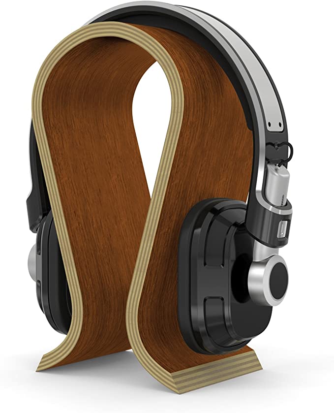 Kosee 017 Wooden Display Stand Headphone Holder for Wired and Wireless Headphones - Walnut Finish