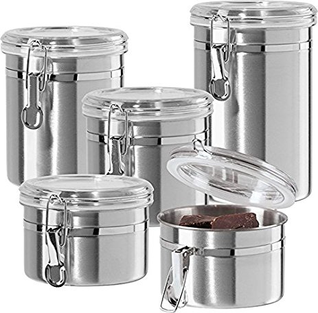 Oggi 5 piece Stainless Steel Canister Set 9325