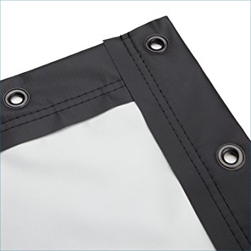 Carl’s Blackout Cloth, 16:9, 6.75x12, Finished Edge Projector Screen with Grommets, White, 1.0
