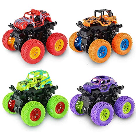 J.K-Toys Monster Trucks Toys Friction Poweed Cars for Boys Girls- Best Gifts
